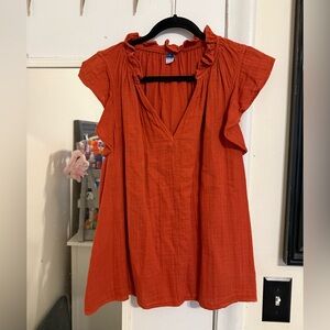 Old Navy Women's Flutter Sleeve Blouse - Rust